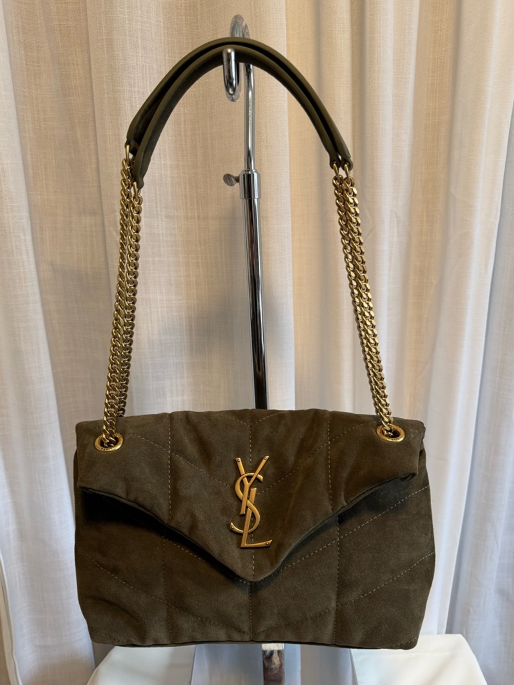 YSL Loulou puffer in suede